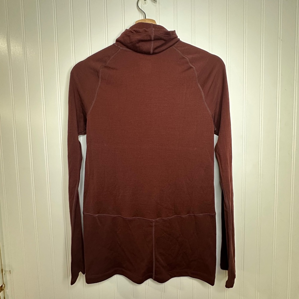 Icebreaker Merino 300 Womens Turtleneck Base Layer Top Burgundy Maroon Medium - Picture 8 of 8